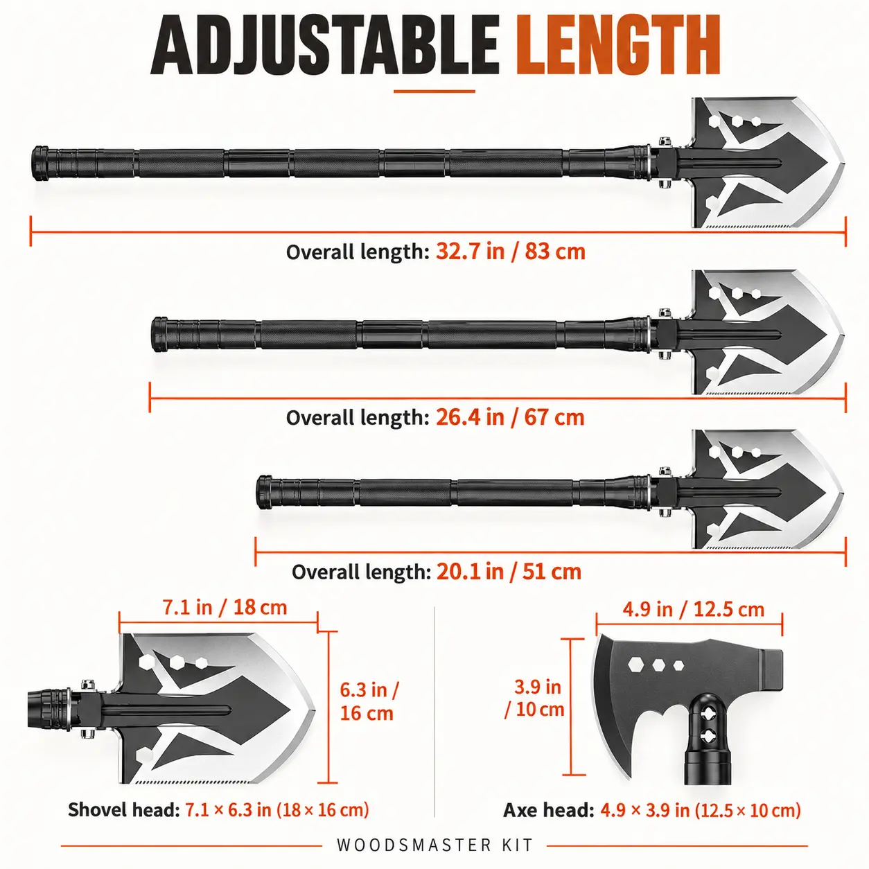WoodsMaster Kit dimensions